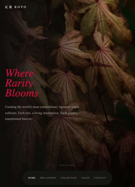 Koyo Nursery website screengrab by VI Designs