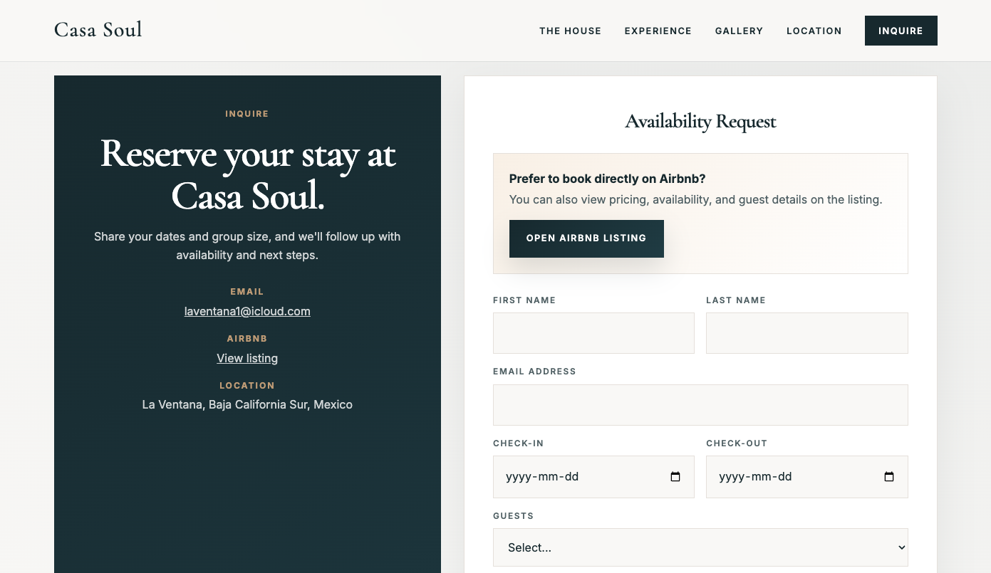 Calvin Huth website screengrab by VI Designs